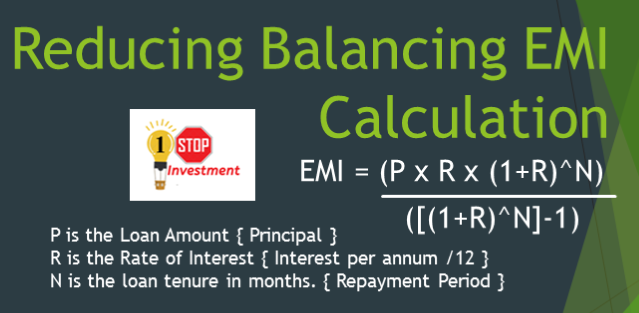EMI Balance reducing Formula